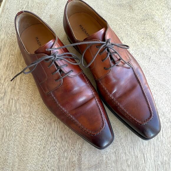 Magnanni Leather Oxford Dress‎ Shoes Brown Lace Up EU 40 US 7.5 Mens Classic